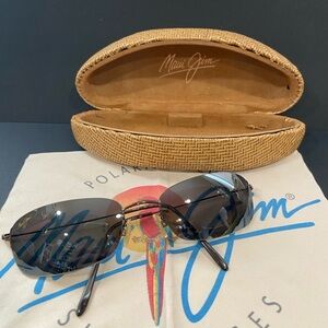 Maui Jim MJ-506-22 Titanium Polarized Rimless Sunglasses